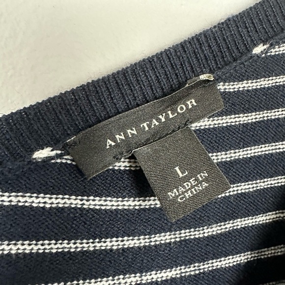 Ann Taylor Colorblock Stripe Sweater Dress Sz L - Picture 10 of 11